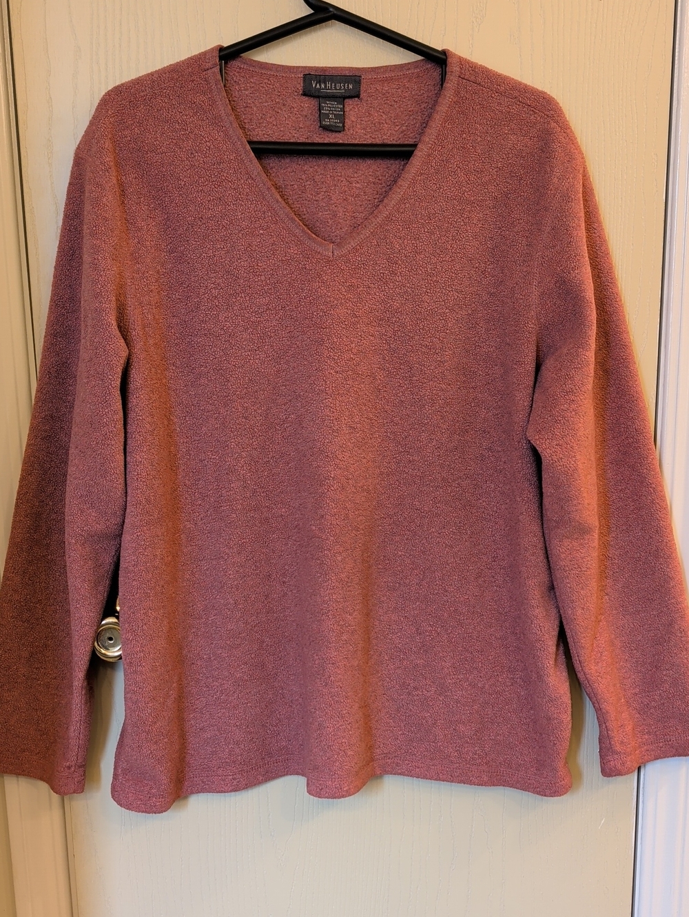 Van Heusen Rose Pink V-Neck Sweater | Women's XL | Lightweight Pullover